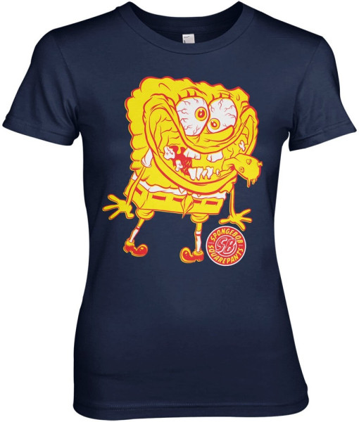 Spongebob Squarepants Weird Girly Tee Damen T-Shirt Navy