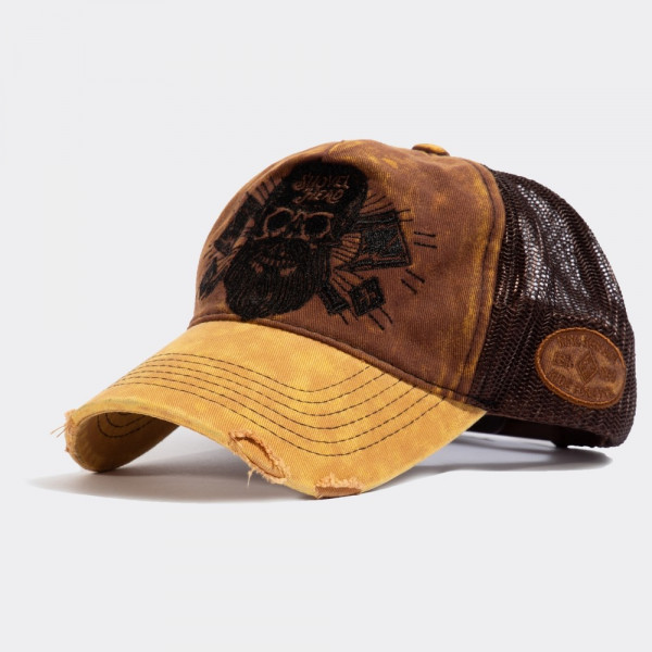 King Kerosin Trucker Cap im Used-Look 280041 Braun