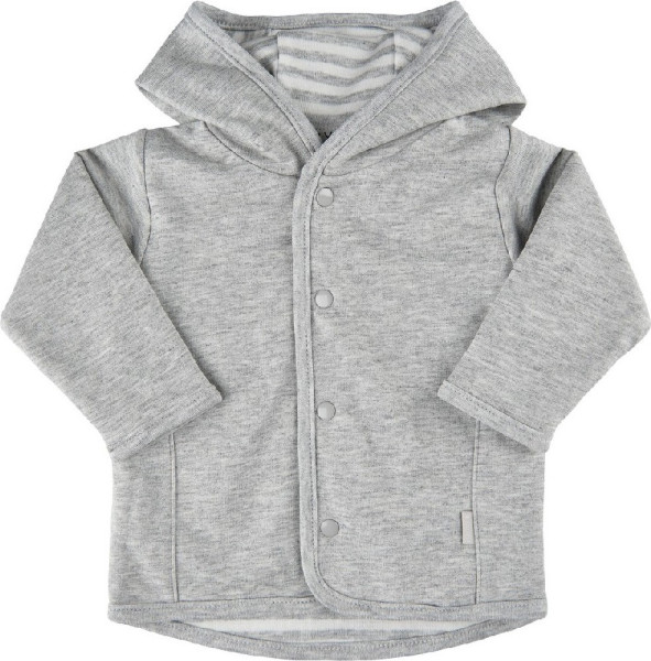 Fixoni Kinder Cardigan w. hood Reversible Cardigan 422016-Grey Melange