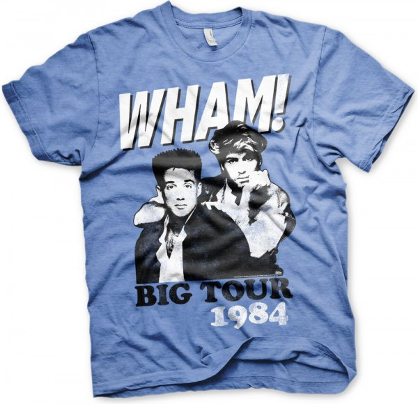 Wham! Big Tour 1984 T-Shirt Blue-Heather
