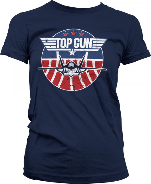 Top Gun Tomcat Girly Tee Damen T-Shirt Navy