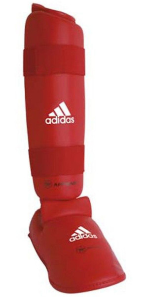 adidas WKF Schienbeinschutz mit abnehmbarem Fuß Rot