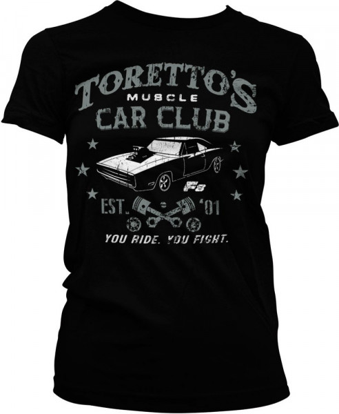 The Fast and the Furious Toretto's Muscle Car Club Girly Tee Damen T-Shirt Black