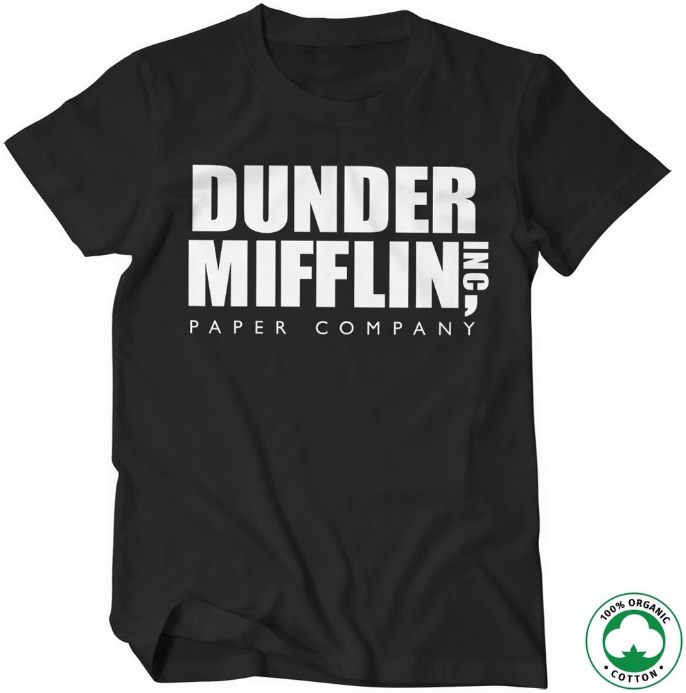 The Office Dunder Mifflin Inc. Logo Organic T-Shirt Schwarz - Herren / Unisex