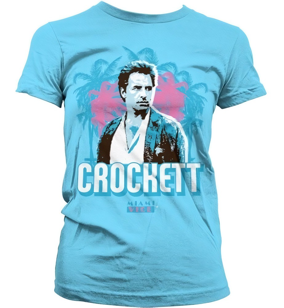 Miami Vice Crockett Palms Girly T-Shirt Damen Skyblue - Damen
