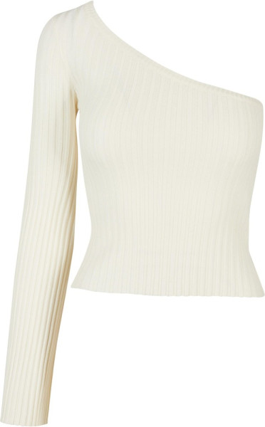 Urban Classics Damen Ladies Short Rib Knit One Sleeve Sweater
