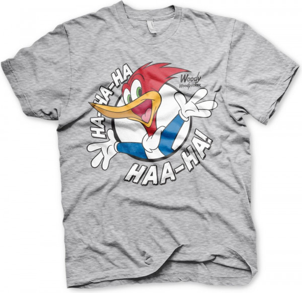 Woody Woodpecker HaHaHa T-Shirt Heather-Grey