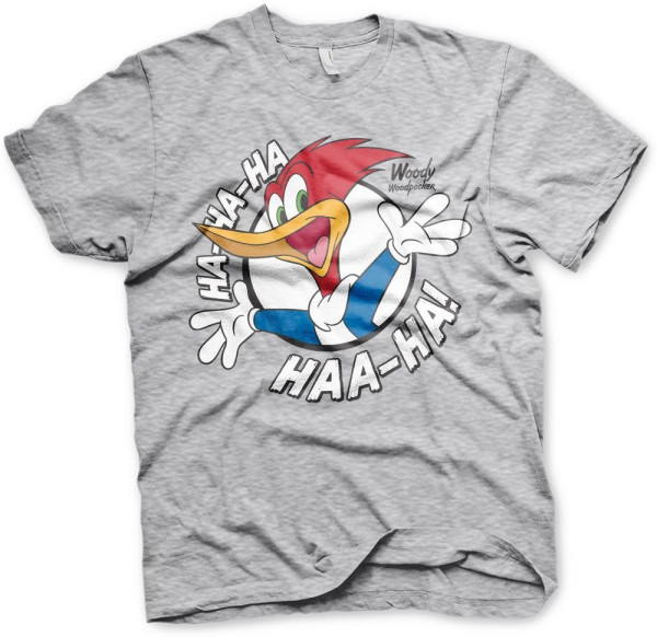 Woody Woodpecker HaHaHa T-Shirt Heather-Grey