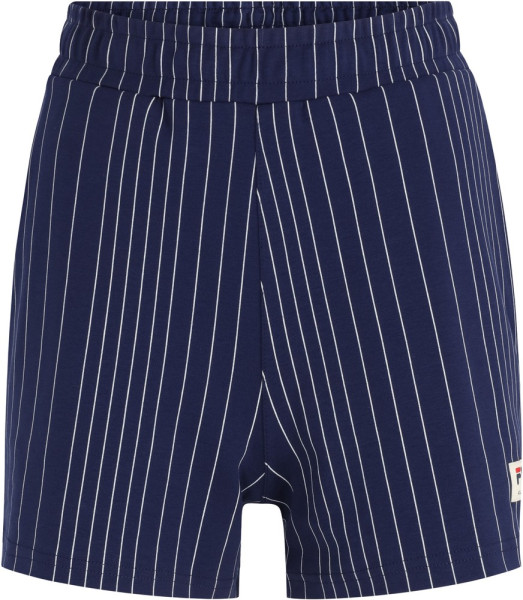 Fila Damen Kurze Hose Tebra High Waist Shorts Medieval Blue/Antique White Irregular Striped