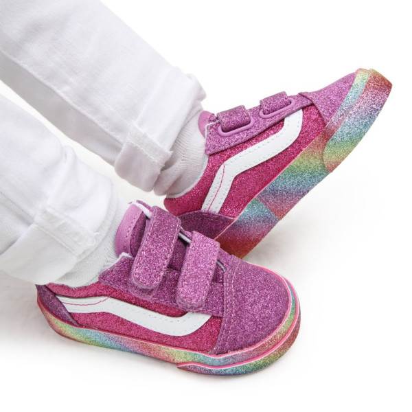 Vans Kinder Kids Lifestyle Classic FTW Sneaker Td Old Skool V Glitter Rainglow Pink/Multi