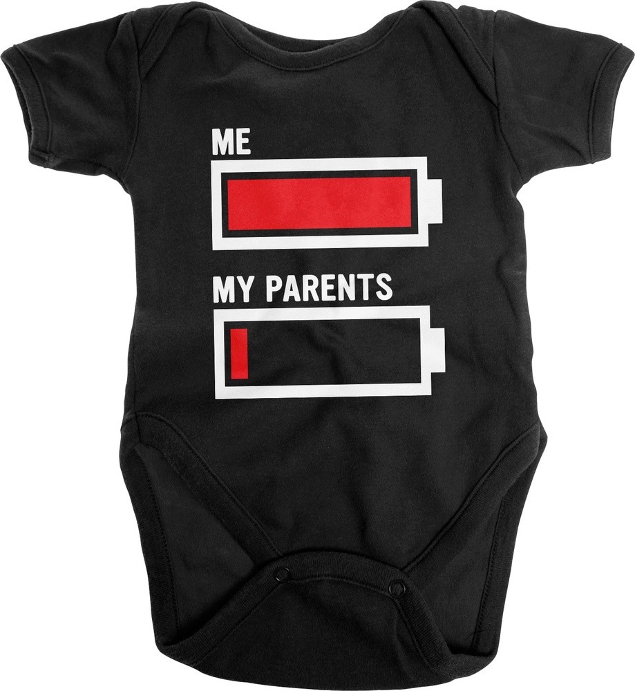 Hybris I'm Fully Charged Baby Body Kinder Schwarz - Herren / Unisex