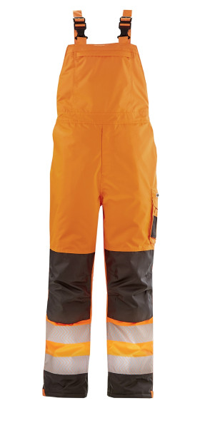 4PROTECT Warnschutz-Winterlatzhose Atlanta Leuchtorange/Grau