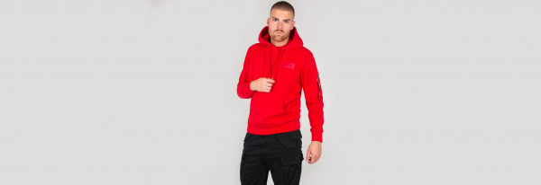 Alpha Industries Hoodie Back Print Hoody Speed Red