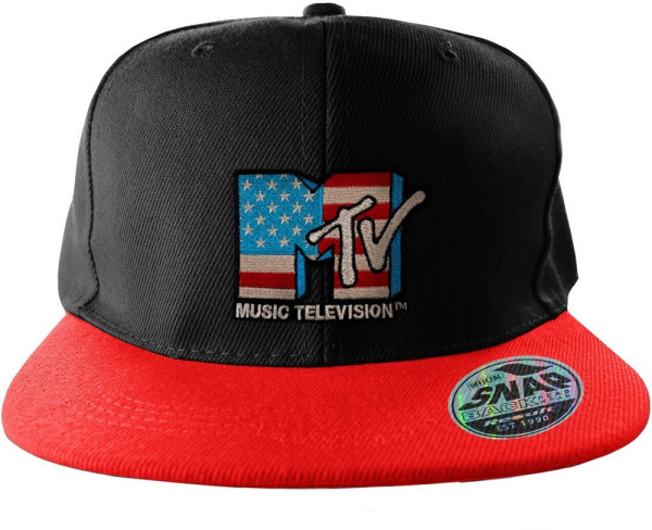 Mtv American Flag Standard Snapback Cap Black/Red