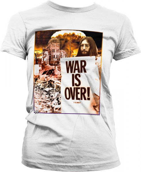 The Beatles John Lennon War Is Over Girly Tee Damen T-Shirt White