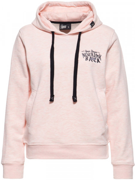 Queen Kerosin Bequemer Hoodie mit Applikation und Kapuze QK5205861319 Pink