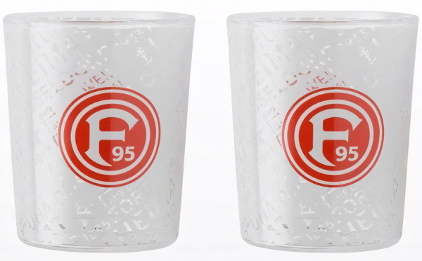 Fortuna Düsseldorf Windlicht 2er-Set Fussball Weiß