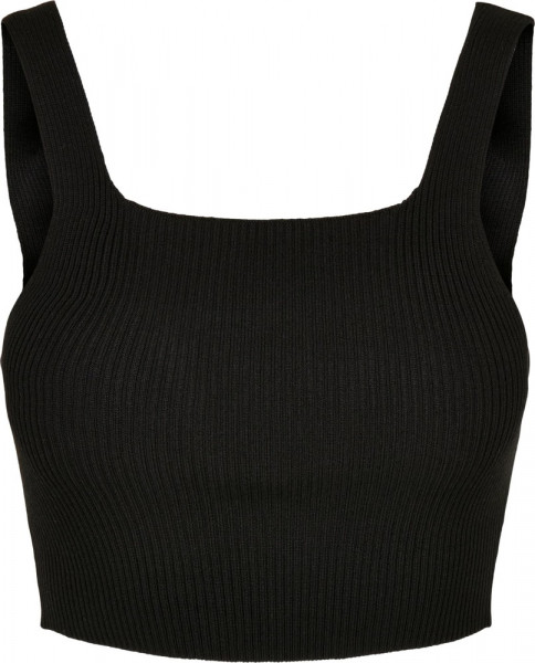 Urban Classics Damen Ladies Cropped Knit Top Black