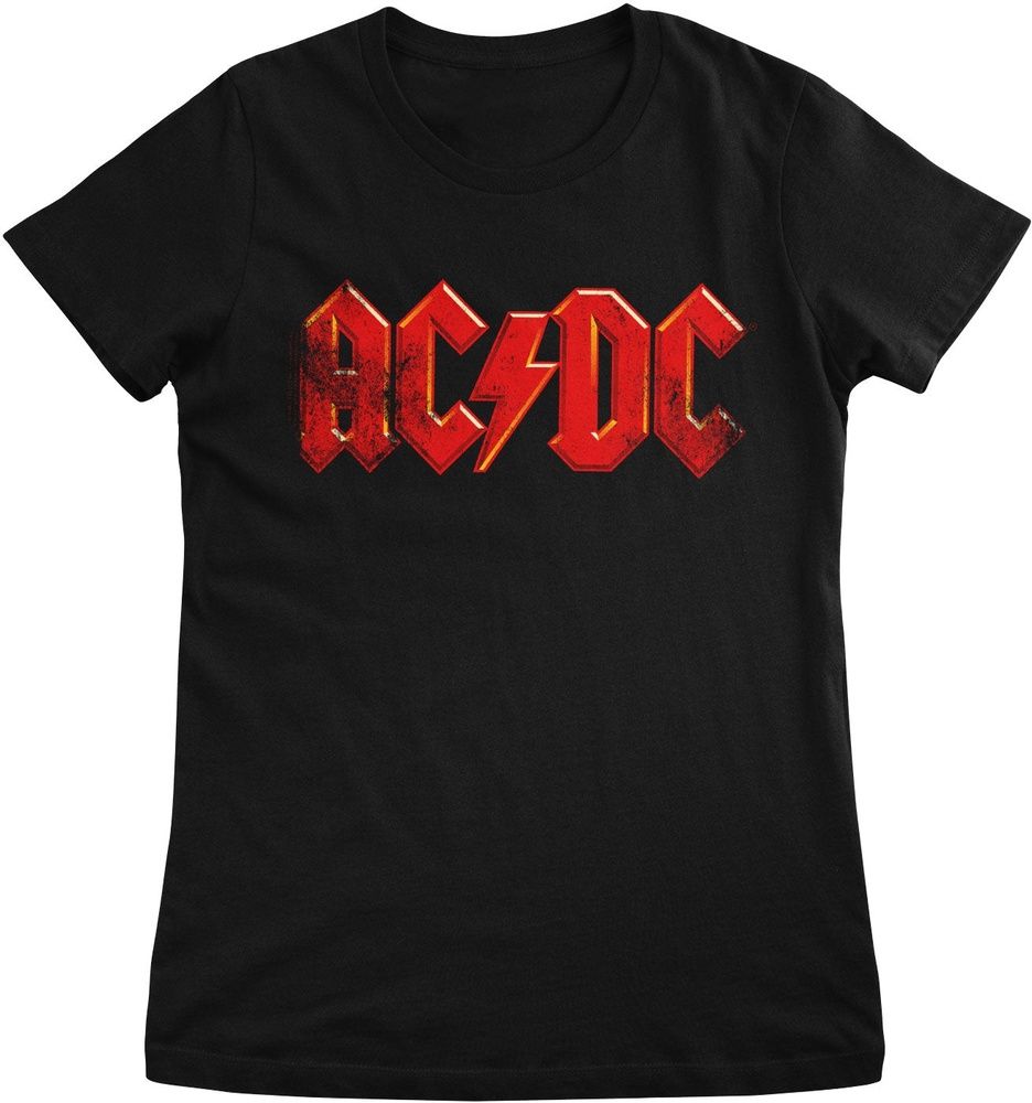 AC/DC Damen Distressed Logo Girly Tee PS-5-ACDC013-H86-3 - Damen
