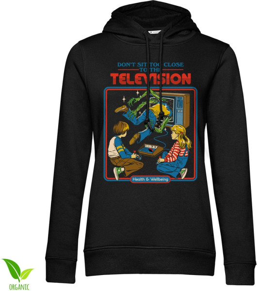 Steven Rhodes Damen Don't Sit To Close To The Television Girly Hoodie DTR-57-SR125-DTF731