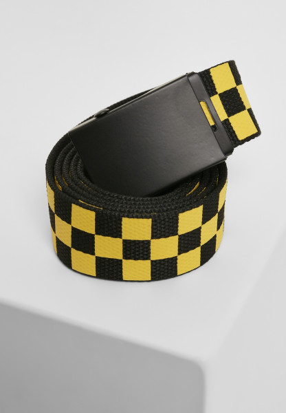 Urban Classics Belt Adjustable Checker Belt Black/Yellow