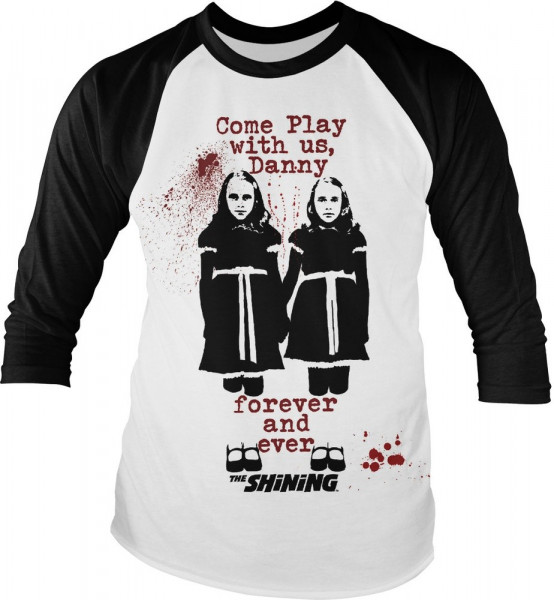 The Shining Come Play Longsleeve Baseball Tee White-Black