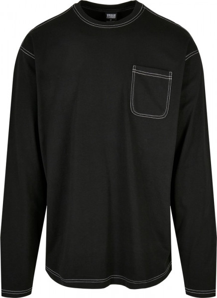 Urban Classics Heavy Oversized Contrast Stitch Longsleeve Black/White