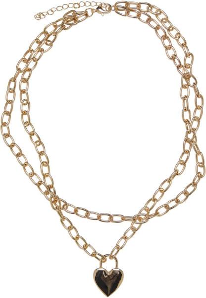 Urban Classics Damen Halskette Heart Padlock Necklace