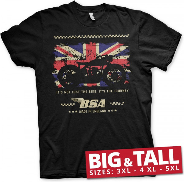 BSA Motor Cycles The Journey Big & Tall T-Shirt Black