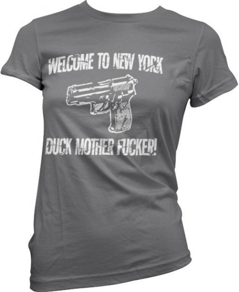 Hybris Welcome To New York Girly Tee Damen T-Shirt Dark-Grey