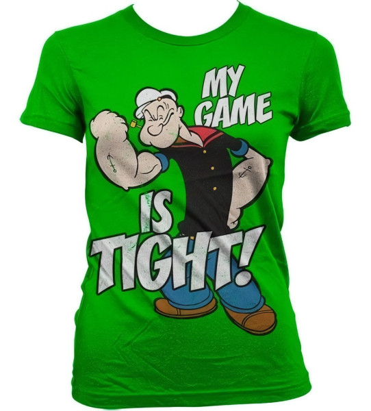 Popeye Game Is Tight Girly T-Shirt Damen Green
