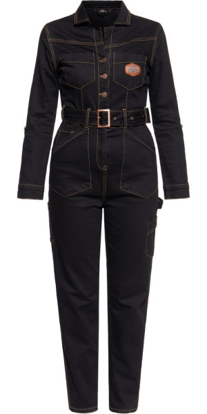 Queen Kerosin Damen Workwear Overall Schwarz