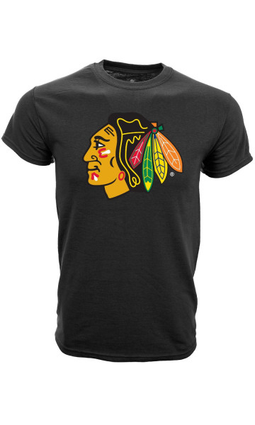 Chicago Blackhawks Herren Core Logo T-Shirt Eishockey NHL Black