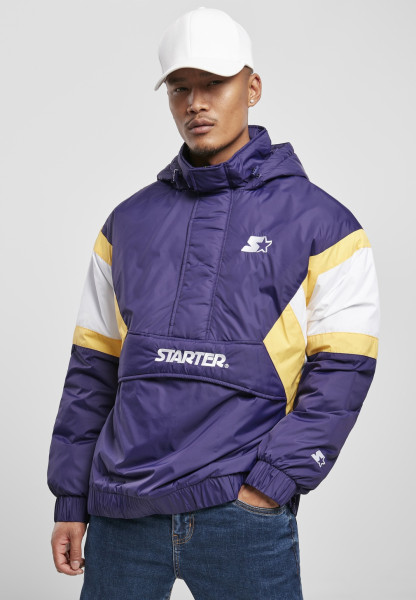 Starter Black Label Jacket Starter Color Block Half Zip Retro Jacket Starter Purple/White/Buff Yellow