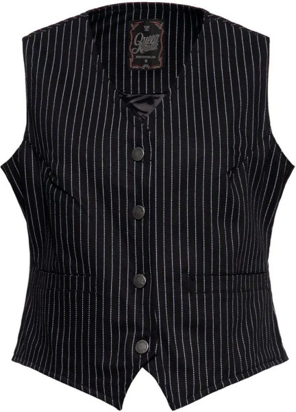 Queen Kerosin Damen Pinstripe Retro Weste QKU49007