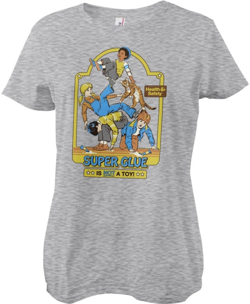 Steven Rhodes Super Glue Is Not A Toy Girly Tee Damen T-Shirt Heathergrey