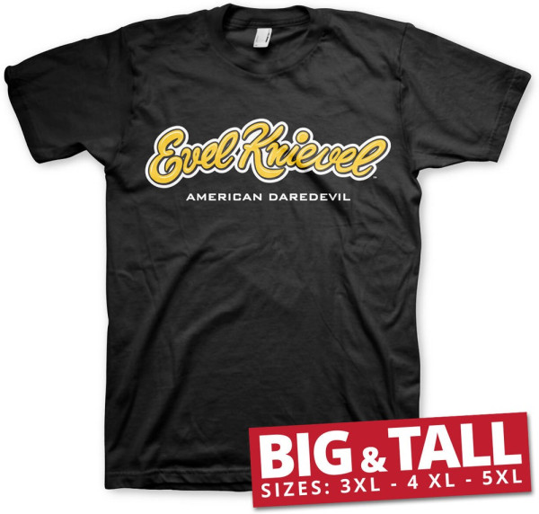 Evel Knievel Logo Big & Tall T-Shirt Black