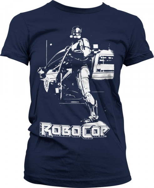 Robocop Poster Girly Tee Damen T-Shirt Navy
