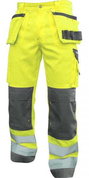 Dassy Warnschutzhose mit Holstertaschen und Kniepolstertaschen Glasgow PESCO74 Neongelb/Zementgrau
