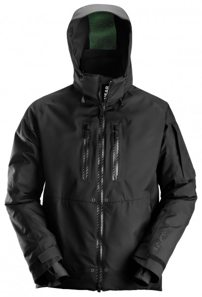 Snickers FlexiWork GORE-TEX 37.5® isolierte wasserdichte Arbeitsjacke m. Kapuze, EN 343 Schwarz