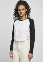 Urban Classics Damen Longsleeve Ladies Contrast Raglan Longsleeve White/Black Urban Classics Damen Longsleeve Ladies Contrast Raglan Longsleeve White/Black