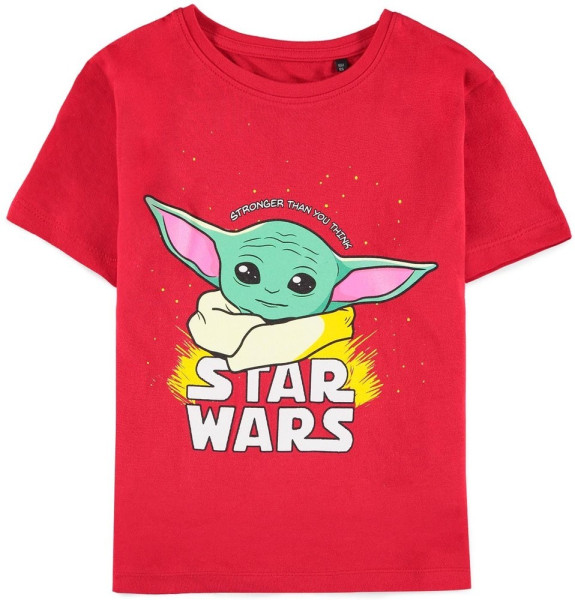 Star Wars - Grogu - Boys Short Sleeved T-shirt Red