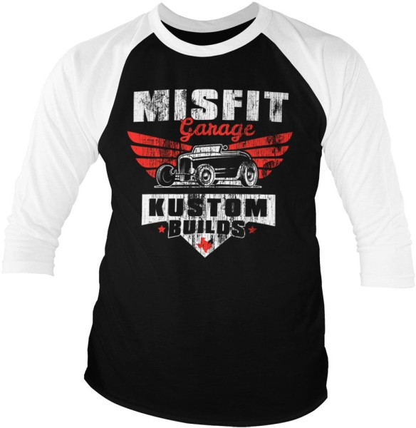 Misfit Garage Kustom Builds Baseball 3/4 Sleeve Tee DC-19-MG002-H82-10