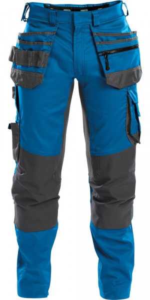 Dassy Arbeitshose mit Stretch, Holstertaschen und Kniepolstertaschen FLUX PESCO41 Azurblau/Anthrazit