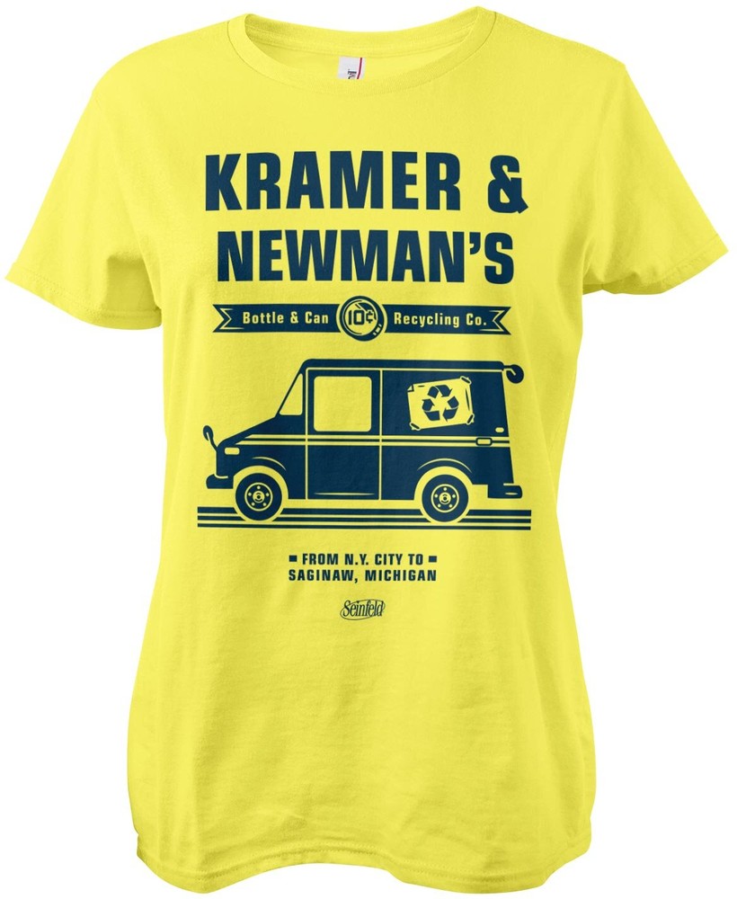 Seinfeld Kramer & Newman's Recycling Co Girly Tee Damen T-Shirt Gelb - Damen