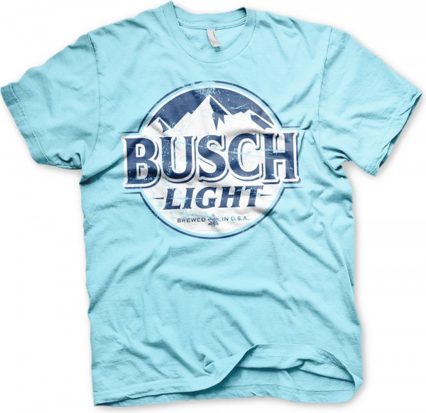 Busch Light Beer Vintage Logo T-Shirt Skyblue