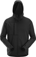 Snickers Fleecejacke AllroundWork, Fleece Kapuzenjacke mit Reißverschluss Schwarz
