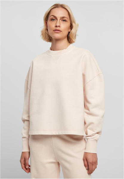Urban Classics Damen Sweatshirt Ladies Heavy Terry Garment Dye Crewneck Pink