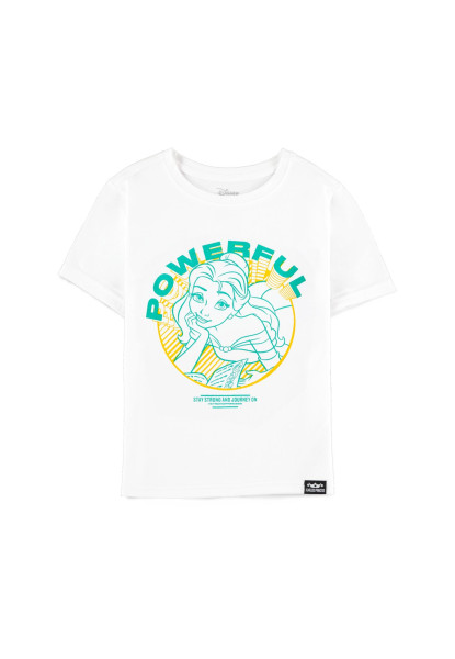 Disney Fearless Princess (Kids) - Belle Girls Short Sleeved T-Shirt White