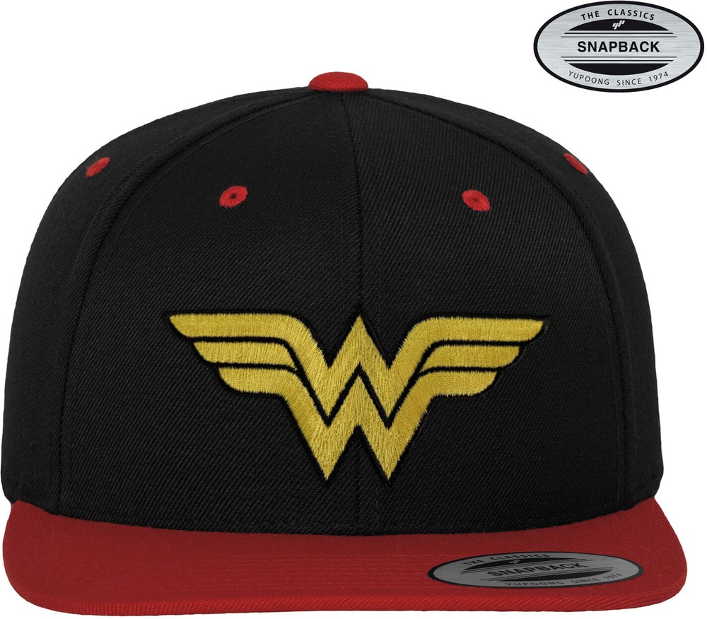 Wonder Woman Premium Snapback Cap Schwarz-Rot - Herren / Unisex